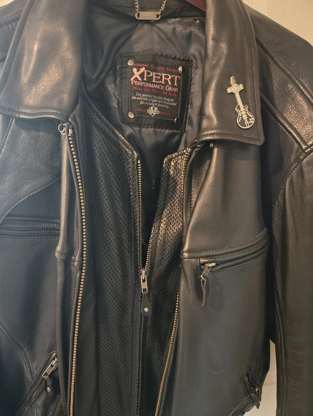 MEN'S BLACK HEAVY LEATHER COAT XXL BY XPERT PERFORMANCE GEAR